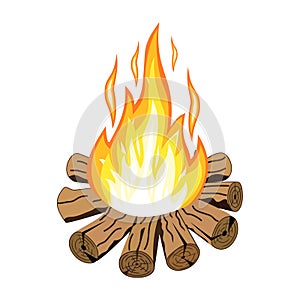 Illustration of camp fire.