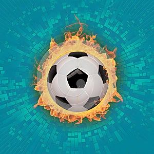 Illustration capturing the intensity of a soccer ball on fire