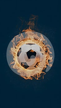 Illustration capturing the intensity of a soccer ball on fire