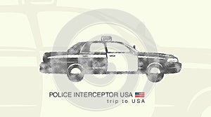 Illustration of a car police interceptor