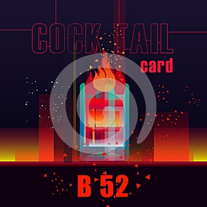 Illustration for the cards cocktails. Cocktail B52.