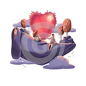 Illustration of Care for Valentine`s day
