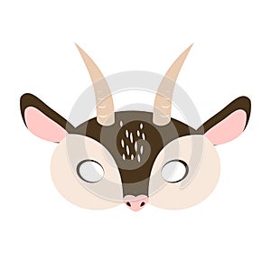 Illustration of carnival mask of a pet brown goat