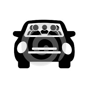 Illustration of carpooling icon on white background