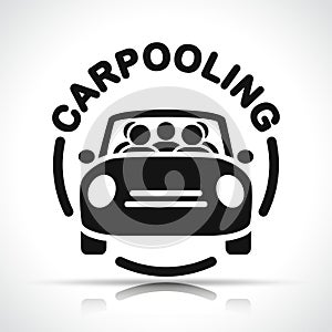 Carpooling icon on white background