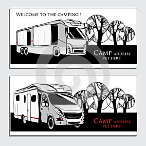 Illustration of cars Recreational Vehicles Camper Vans Caravans