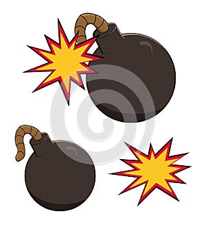 Illustration of a cartoon bomb icon about to explode