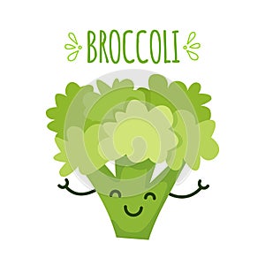 Illustration of a cartoon broccoli