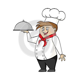 Illustration of a cartoon chef