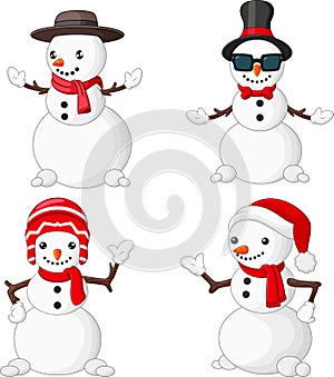 Cartoon Christmas snowman collection set