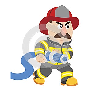 An illustration of cartoon fireman