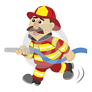 An illustration of cartoon fireman