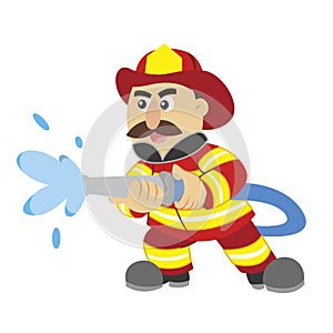 An illustration of cartoon fireman