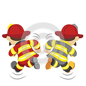 Illustration of cartoon fireman ,vector