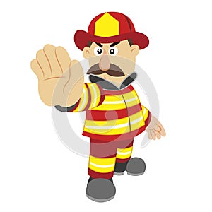 Illustration of cartoon fireman ,vector