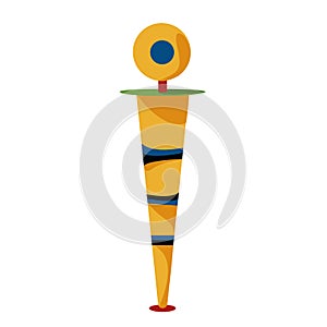 Illustration Cartoon Football Down Marker Icon Isolated