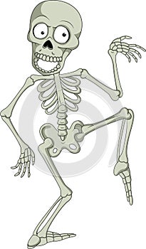 Cartoon funny human skeleton dancing