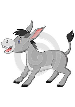 Cartoon happy donkey isolated on white background