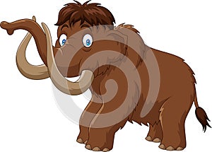 Cartoon mammoth isolated on white background photo