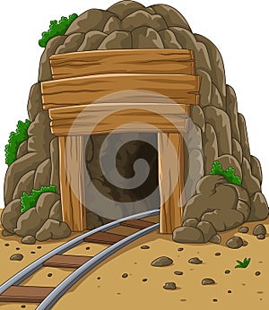 Cartoon mine entrance photo