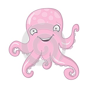 Illustration of cartoon octopus vector