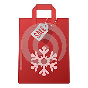 Illustration of cartoon paperbag, isolated on white background