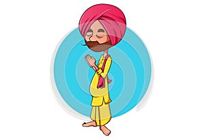 Illustration Of Cartoon Punjabi Man