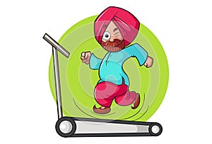 Illustration Of Cartoon Punjabi Man