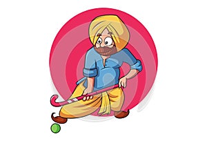 Illustration Of Cartoon Punjabi Man