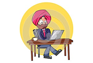 Illustration Of Cartoon Punjabi Man