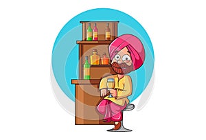 Illustration Of Cartoon Punjabi Man