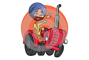 Illustration Of Cartoon Punjabi Man