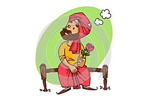 Illustration Of Cartoon Punjabi Man