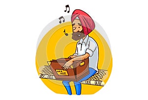 Illustration Of Cartoon Punjabi Man