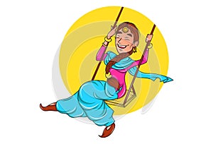 Illustration Of Cartoon Punjabi Woman