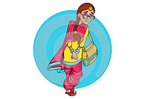 Illustration Of Cartoon Punjabi Woman