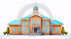 Illustration of a Cartoon Style School Building
