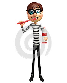 Illustration of cartoon thief