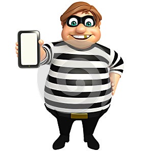illustration of cartoon thief with tab