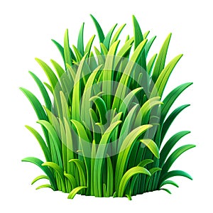illustration of a cat grass ( for vomiting a hair ball ) isolated on a white background, PNG, generative AI