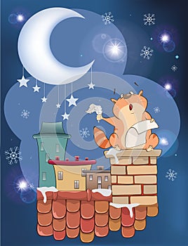 Illustration The Cat on the Roof