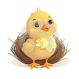 An illustration celebrating the fluffy charm of a baby chick