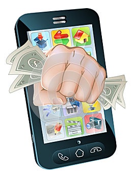 Cash Fist Cell Phone Concept