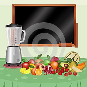Illustration of centrifuged fruit recipe photo