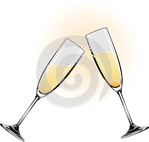 Illustration champagne glasses