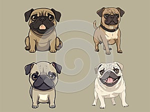 Illustration of Charming Pug - Endearing Canine Cuteness