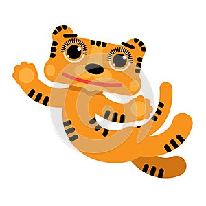 Illustration Cheerful Symbolic Tiger Cub