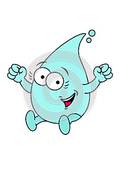 Water Drop Happy Cartoon Character photo