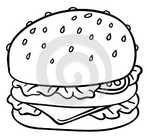 illustration cheeseburger