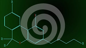 Illustration chemical formula of the cannabinol molecule